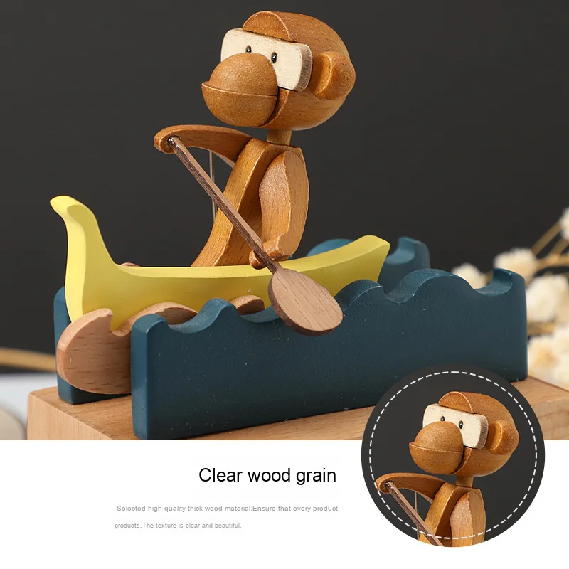 Customizable Eight-Tone Wooden Music Box Hand-Cranked Sky City-Inspired Home Decor Gift With Unique Song Feature