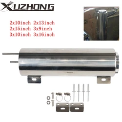 2''x13” / 3''x10” Universal Radiator Coolant Overflow Puke Tank Polished Stainless Steel Radiator Coolant Overflow Tank Can