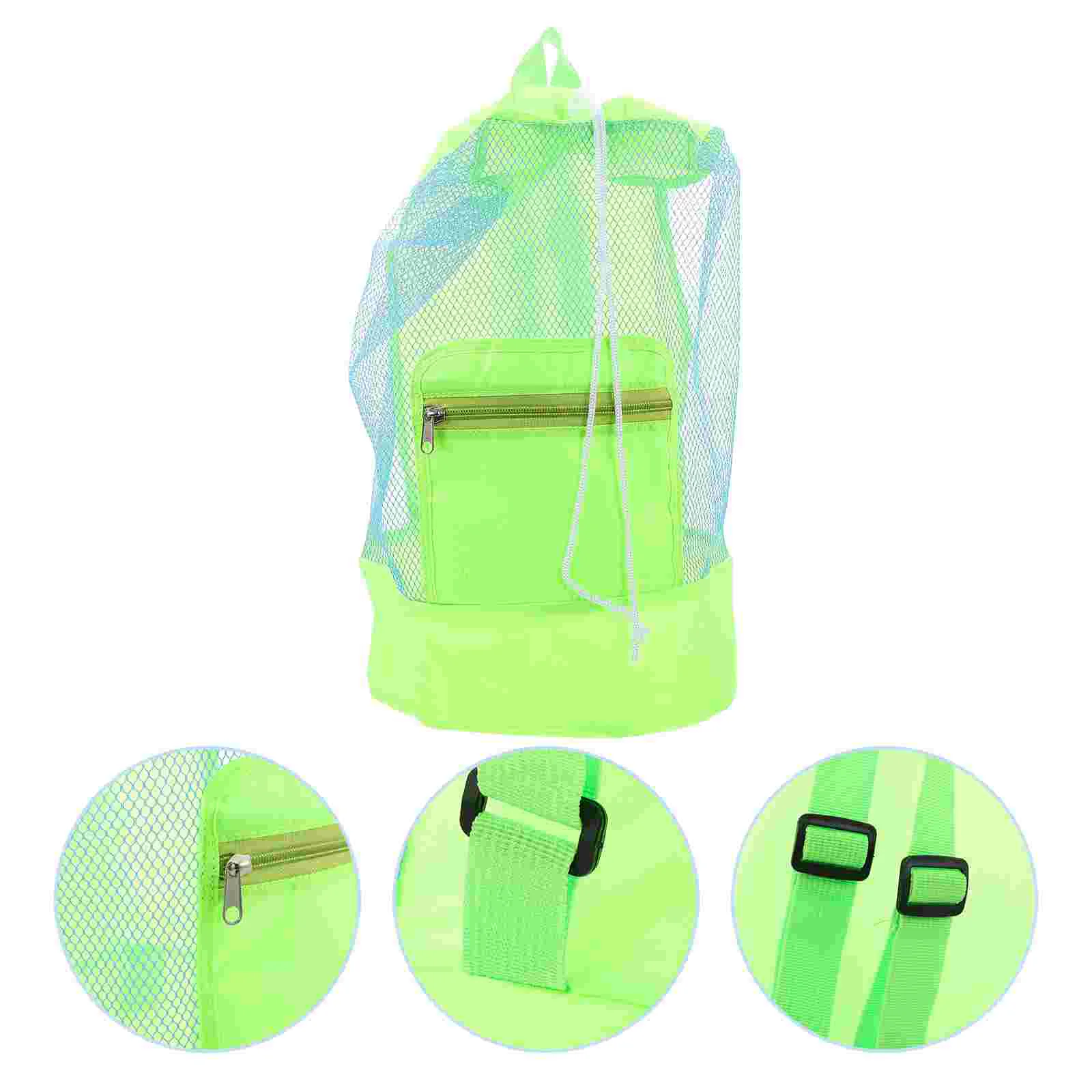 

Beach Backpack The Tote Bag Children's Toy Storage Mesh Vacation Essentials Drawstring Bags Pouch Fitness Travel