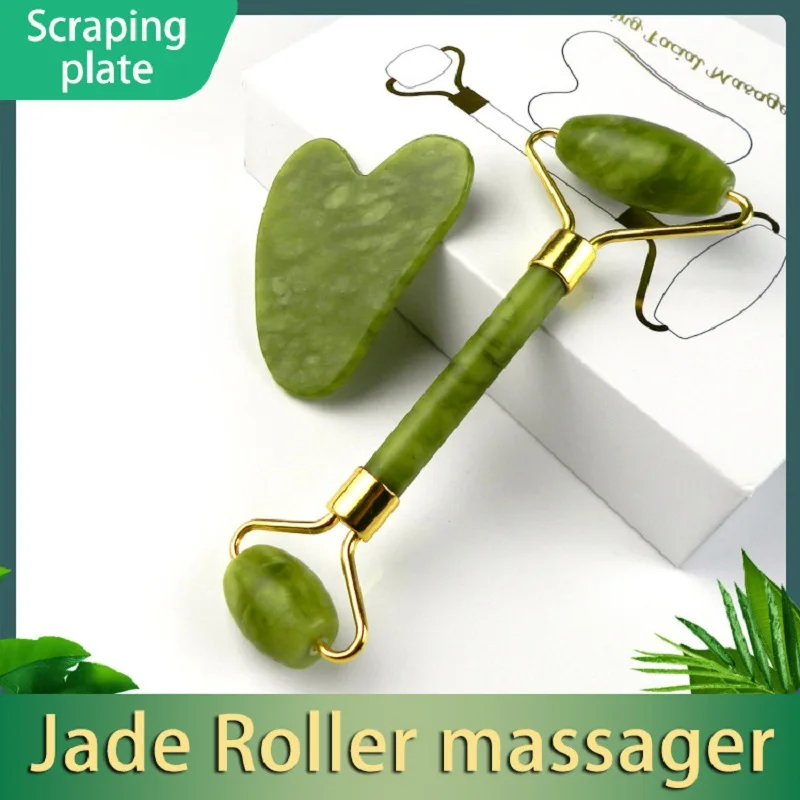 Jade Roller & Gua Sha Facial Tools Face Roller and Gua Sha Set for Skin Care Routine and Puffiness, Self Care Gift Box Pack