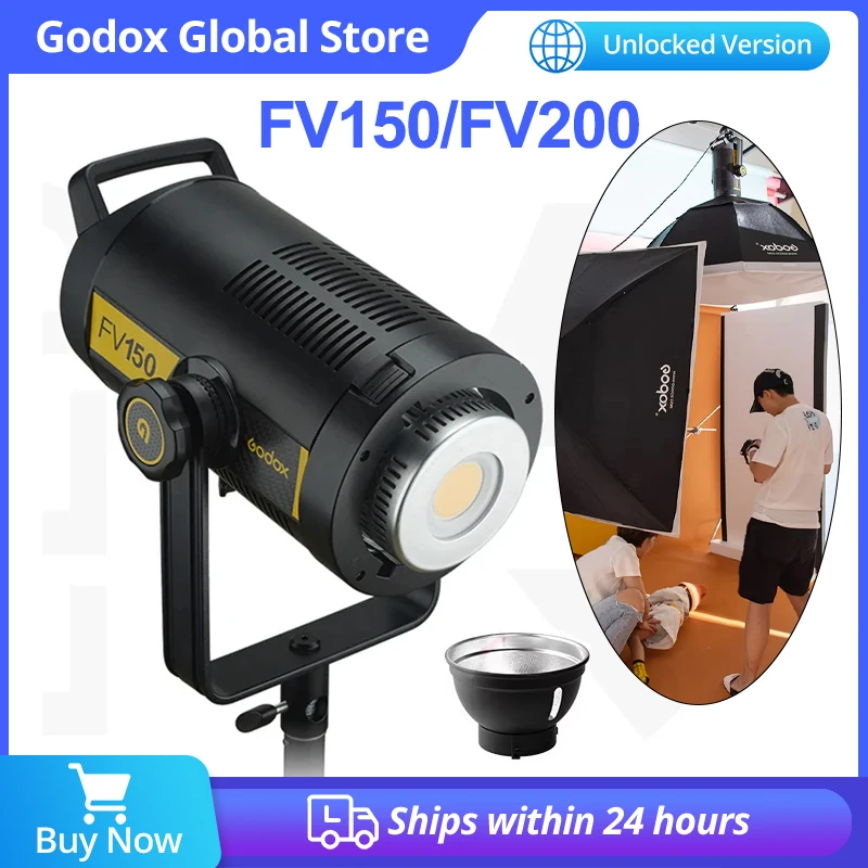 

Godox FV150 150W FV200 200W Высокоскоростная синхронизируемая LED-вспышка + Встроенный беспроводной приемник 2.4G + Пульт дистанционного управления