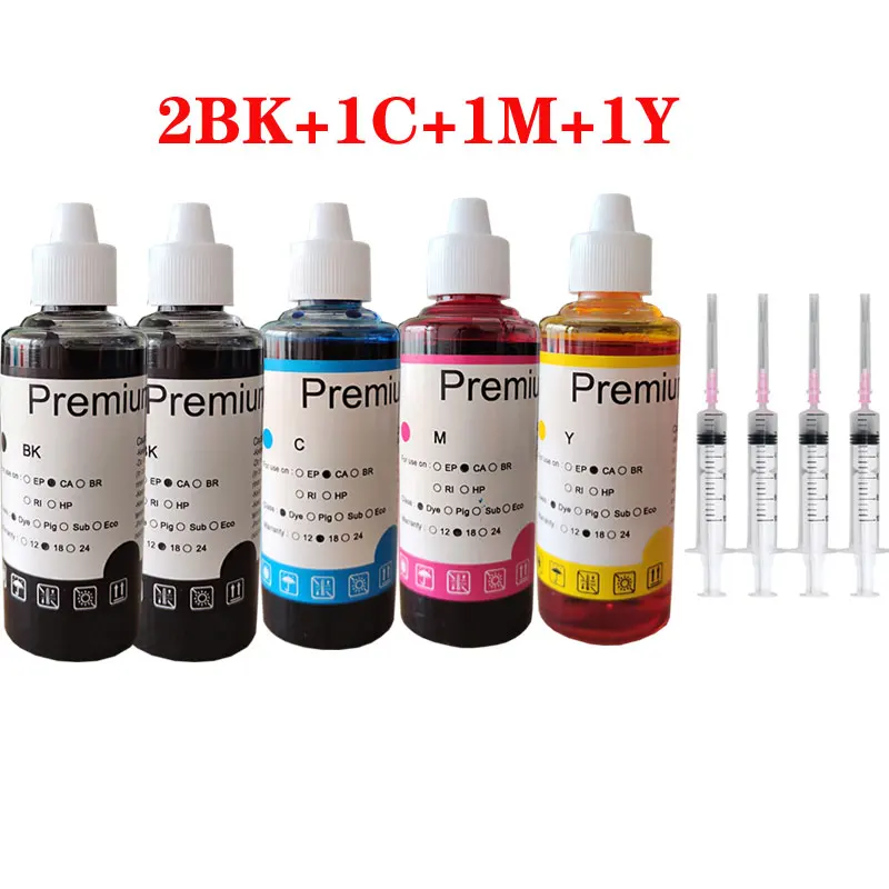 For HP 301 302 304 305 Xl Printer Dye Ink for HP301 Deskjet 2540 2050 2510 2620 2630 2632 5030 5020 3720 3730 Refill kit