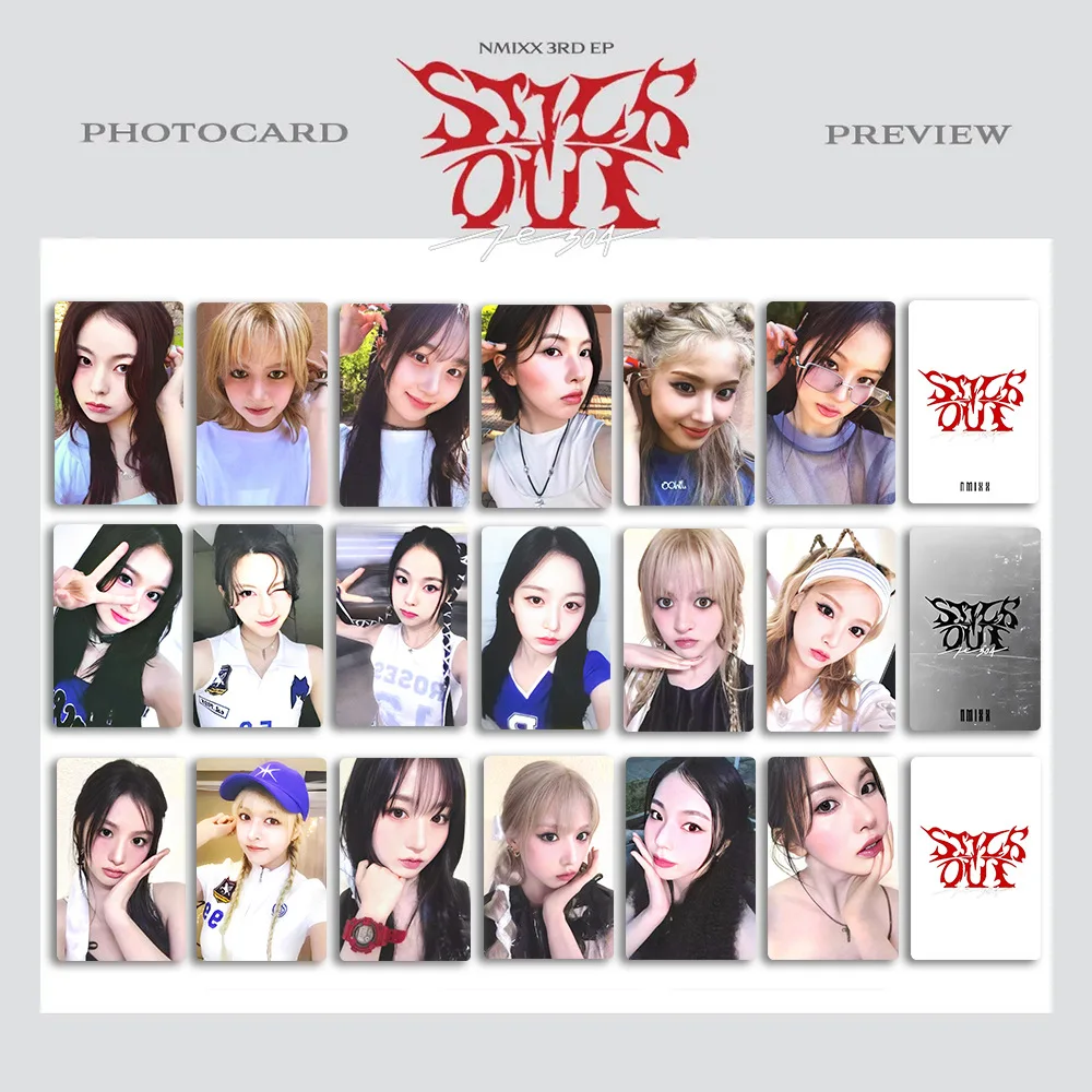 Kpop NMIXX photobcards Fe3O4 Album in STICK OUT cartoline con pellicola luminosa su entrambi i lati HAEWON LILY SULLYOON JIWOO Fans regalo da