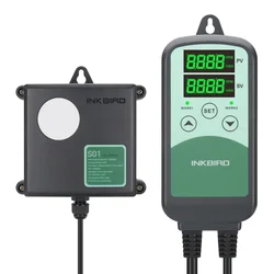 INKBIRD CO2 Controller with Sensitive NDIR CO2 Sensor Programmable Carbon Dioxide Concentration Monitor for Ventilation System