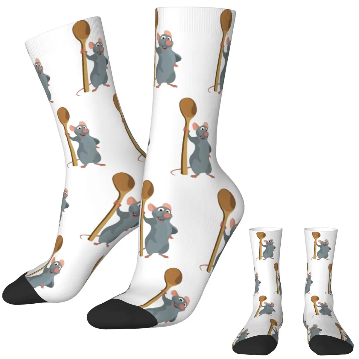 

Remy Little Chef Ratatouille Stockings Men Socks Comfortable Casual Socks Autumn Skateboard Anti Skid Design Socks Gift Idea