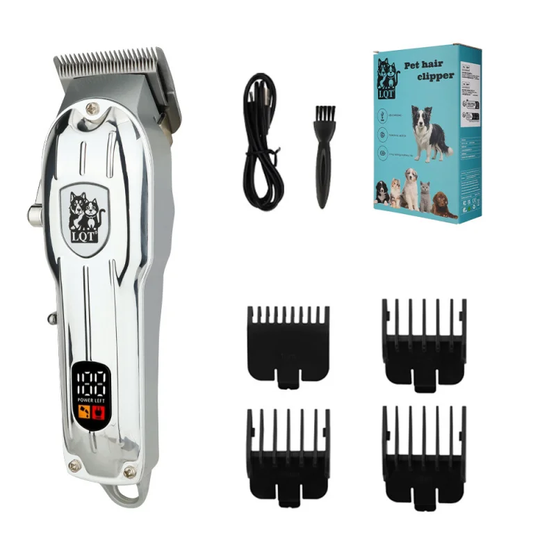 جهاز تصفيف الحيوانات الأليفة عالي الطاقة بدون تشويش للشعر، مجموعة تشذيب الحيوانات اللاسلكية
