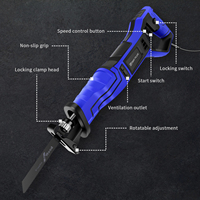 BRIEFNESS 900W Reciprocating Saw Variable Speed 2800RPM with Saw Blades for Wood PVC Metal Cutting Electric SabreSaw
