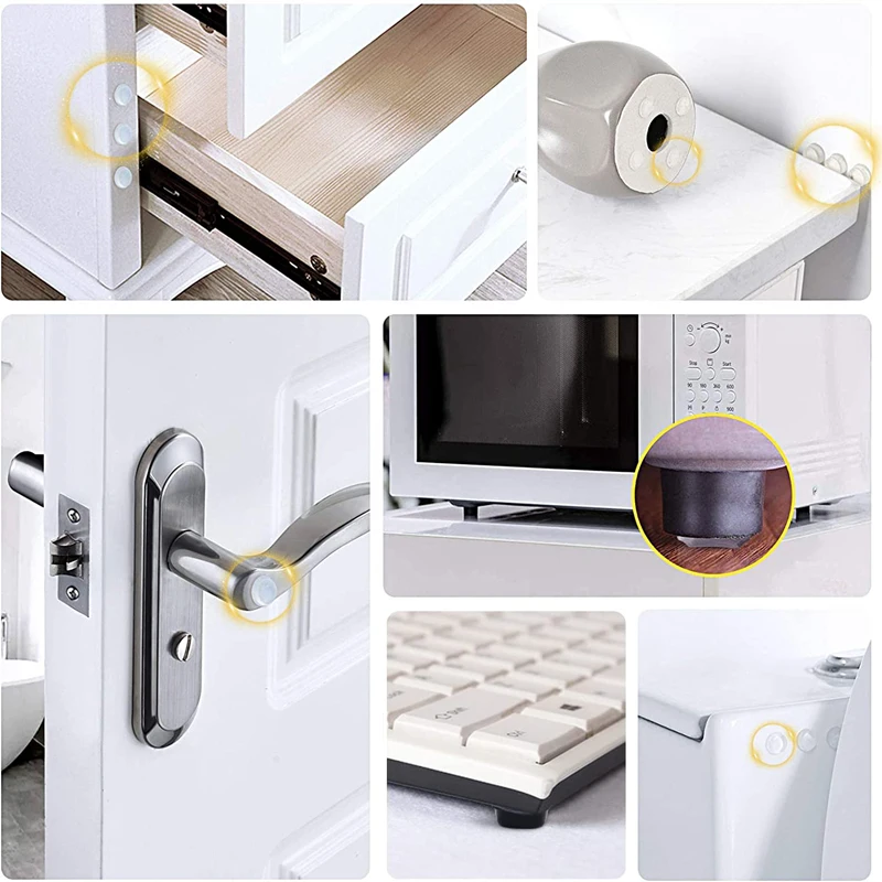 Strong Self-Adhesive Clear Door Stopper Rubber Damper Buffer Cabinet Bumpers Furniture Dots Cushion Protective Pads Tiny Bumpons