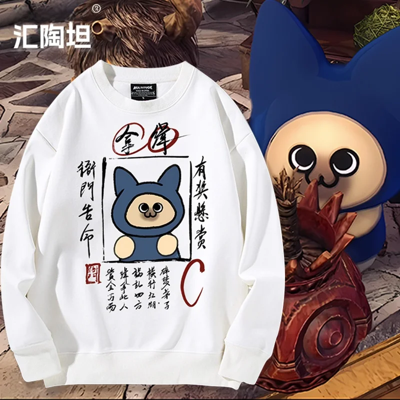 

Забавная толстовка с капюшоном Monster Lazy Cartoon, удлиненная, с круглым вырезом, из комфортной смеси хлопка и полиэстера