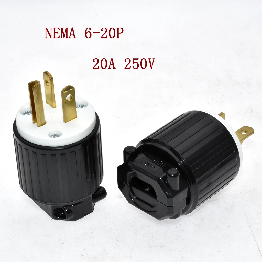 Black Copper NEMA 5-15P 5-15R 5-20P 5-20R 6-15P 6-15R 6-20P 6-20R American Canada Japan detachable assembly Power Plug Socket