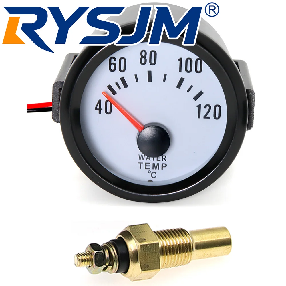 Auto 40~120Celsius 52mm Water Temperature Gauge with Sensor 1/8NPT Blue LED Backlight Water Temp Meter Indicator for Petrol Car