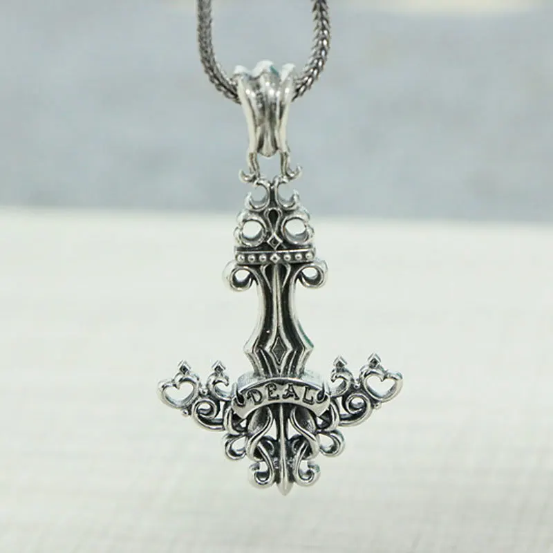 

European and American S925 Sterling Silver Fashion Jewelry Boat Anchor Hook Pendant Men's Punk Personality Vintage Thai Silver N