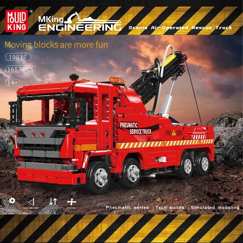 

Mould King 19017 Scania Air operated rescue Vehicle Model Building Blocks Bricks Educational Blocks Toy For Kid Christmas gift