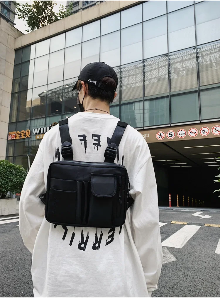 Multi-functional Tactical Chest Bag Ins Hip-hop Chest Bag Tooling Locomotive Fashion Motorcycle Bag Vest Streetwear Waist Pack