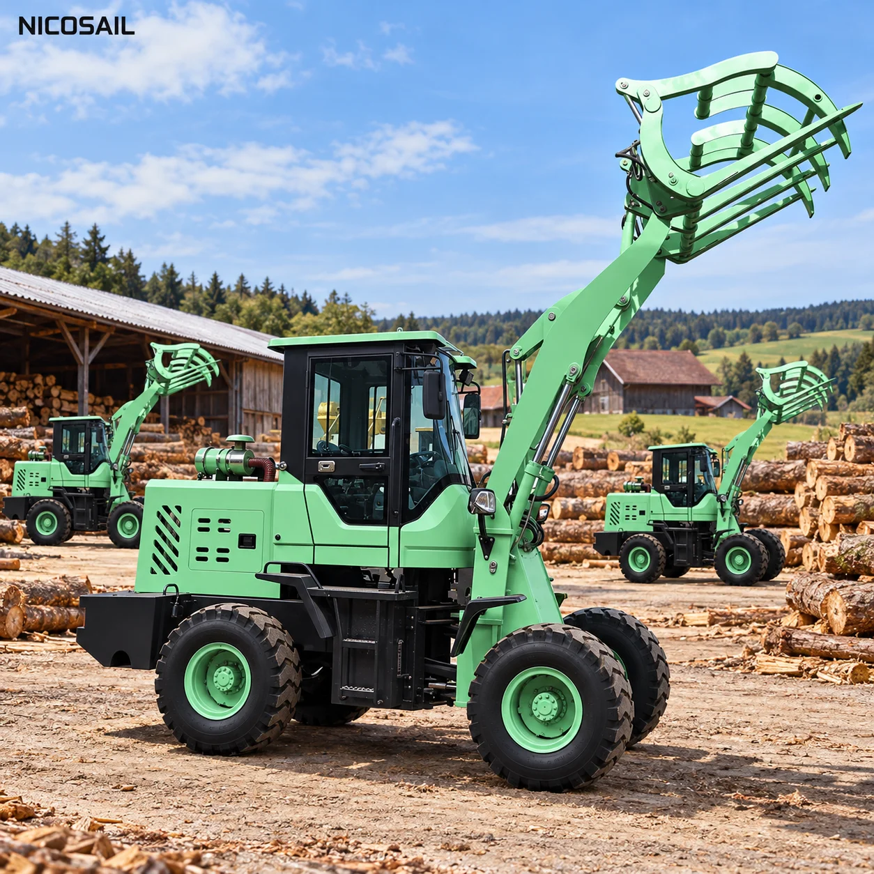 1000kg Compact Wheel Loader Mini Front End Loader Hydraulic Construction Loader for Agriculture Garden Work