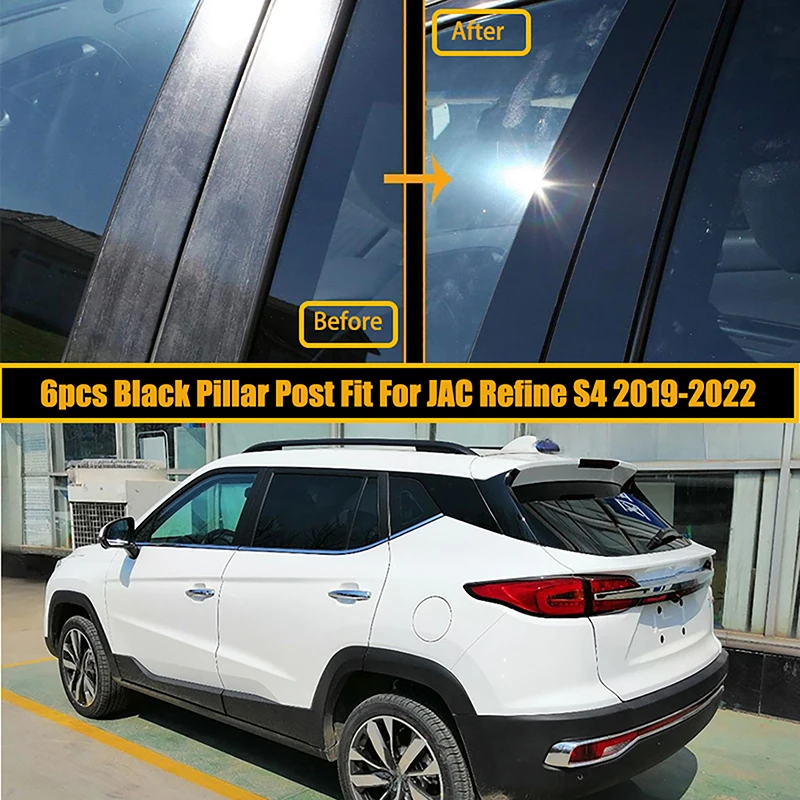 8Pcs for JAC Refine S4 T60 Sei 4 Sehol X4 2019 2020 2021 2022 Car Pillar Posts Door Window Trim Cover Stickers Accessories