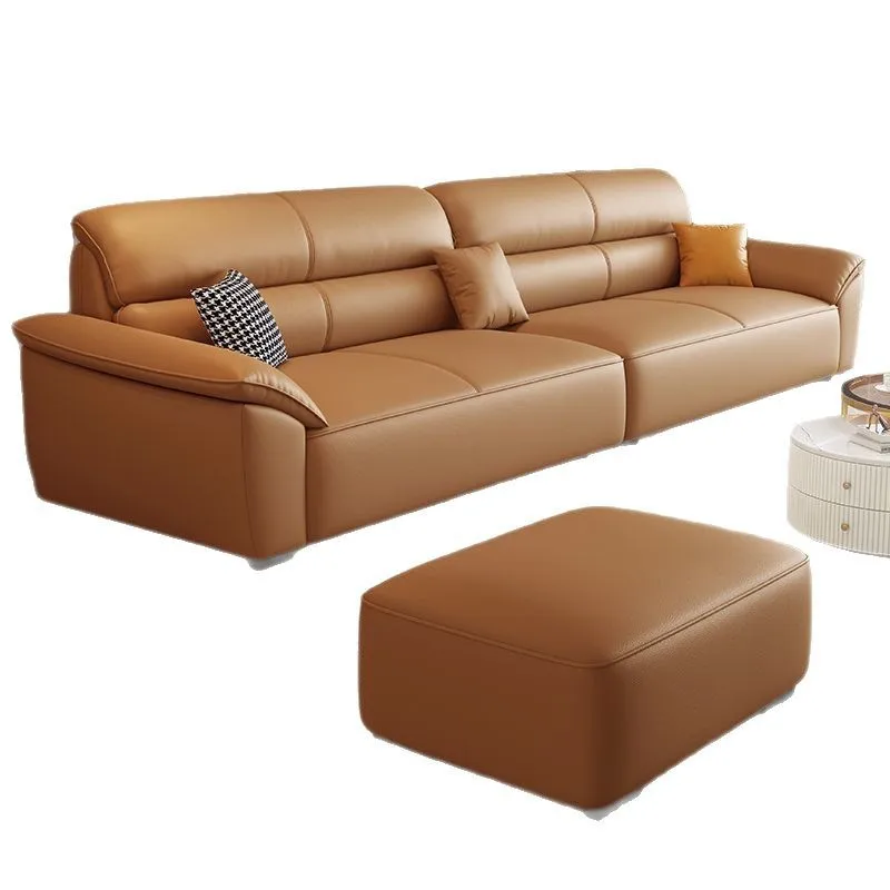 

Простой итальянский кожаный художественный диван с кошачьими когтями, прямой кожаный диван, современная гостиная