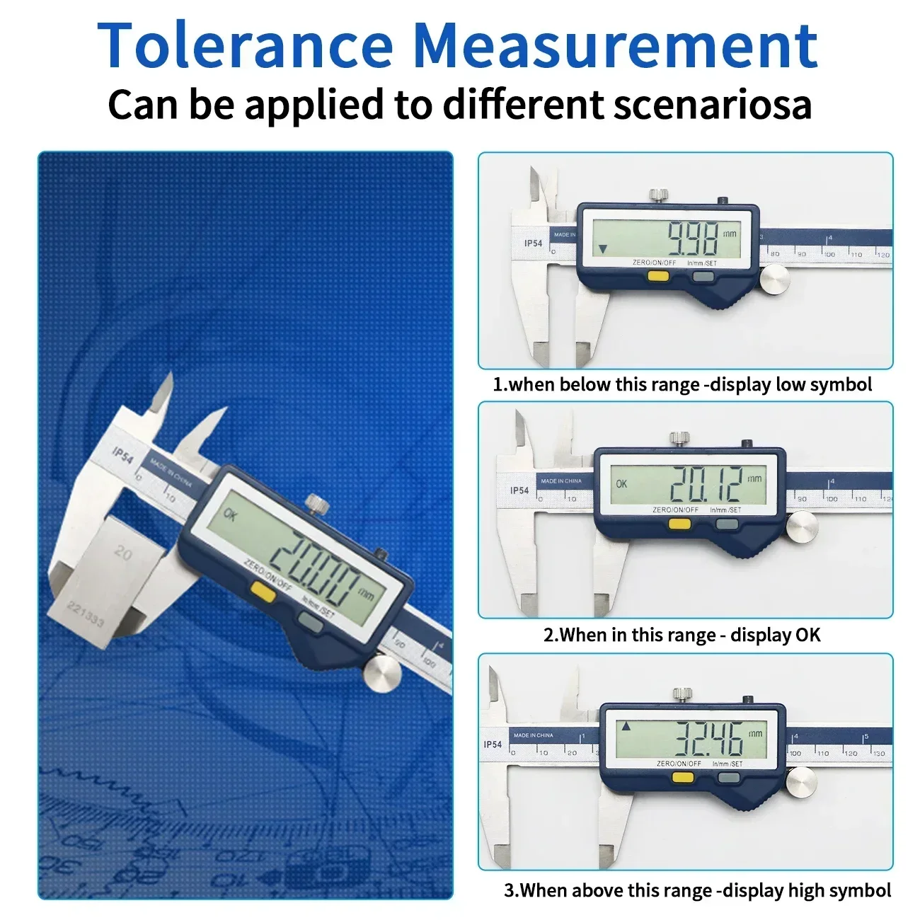 SHAHE 150/200/300 mm Stainless Steel Digital Caliper With Large Screen Micrometer Caliper Digital Built-in Wireless Caliper