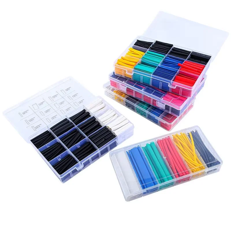 127-560pcs Heat-shrink Tubing Thermoresistant Tube Heat Shrink Wrapping Kit Electrical Connection Wire Cable Insulation Sleeving