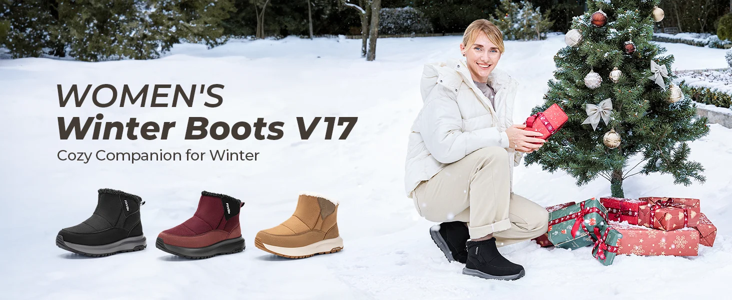 FitVille Damen-Schneestiefel mit extra breiter Zehenpartie, wasserabweisende, pelzgefütterte, warme Diabetiker-Schuhe zur Schmerzlinderung. – Detail 9