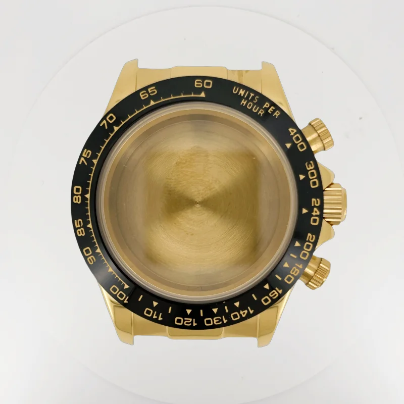 

Tape Style Watch Case Sapphire Crystal Bracelet for Daytona VK63 Movement Ceramic Parts 29.5mm Dial Suitable for Silicone Strap