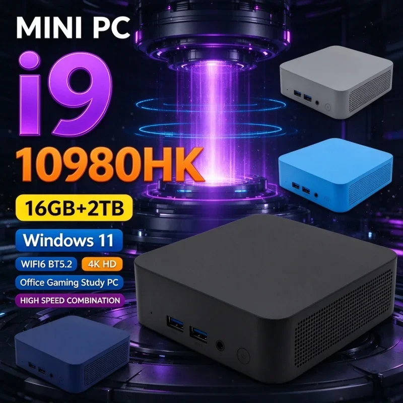 Small Form Factor Gaming Mini PC Intel Core I9 10980HK Windows 11 16GB RAM 1TB/2TB SSD WiFi6 BT5.2 4K Home Office PC Daily Use