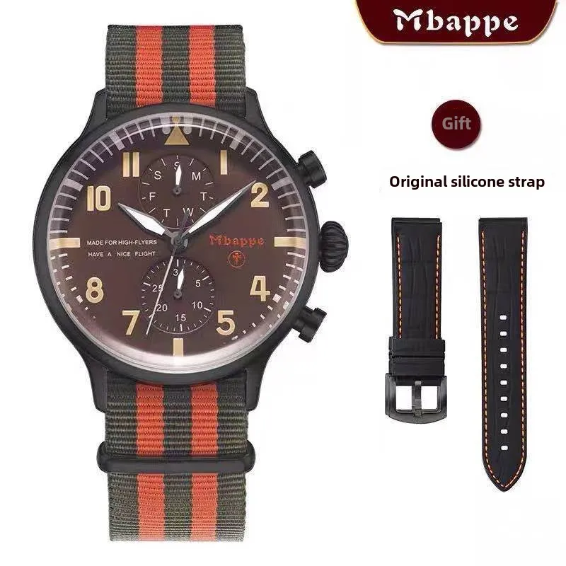 Mbappe luxe heren-/dameshorloge, stijlvol zakelijk polshorloge met prachtige wijzerplaat, sportief en waterdicht, wordt geleverd met een reserveband