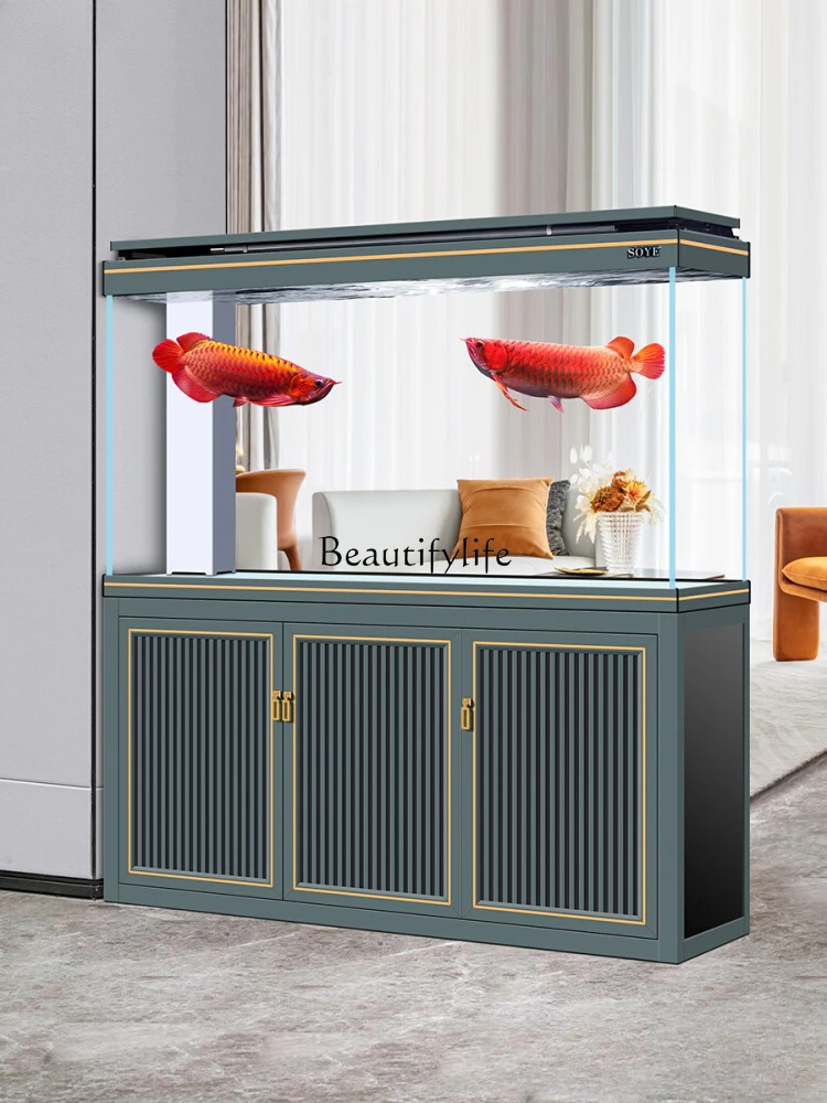 Fish Tank Living Room Large Light Luxury Hallway Floor Bottom Filter Ecological Intelligence Aquarium Hallway Screen