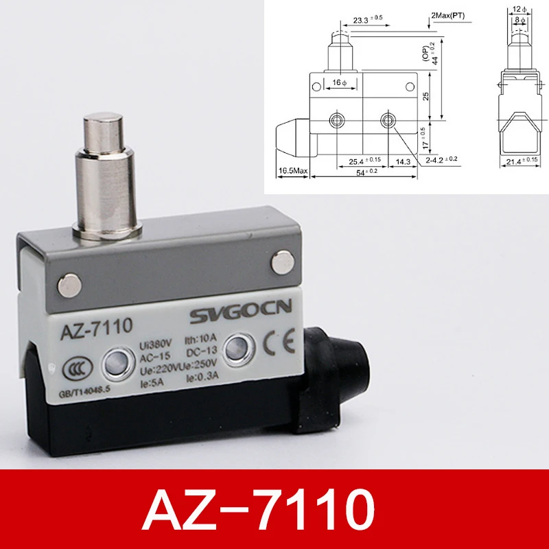 10A 250VAC AZ-7312 AZ-7311 AZ-7121 AZ-7310 TZ-7141 Waterproof Micro Switch Travel Limit Switch Straight 90degree Roller Lever