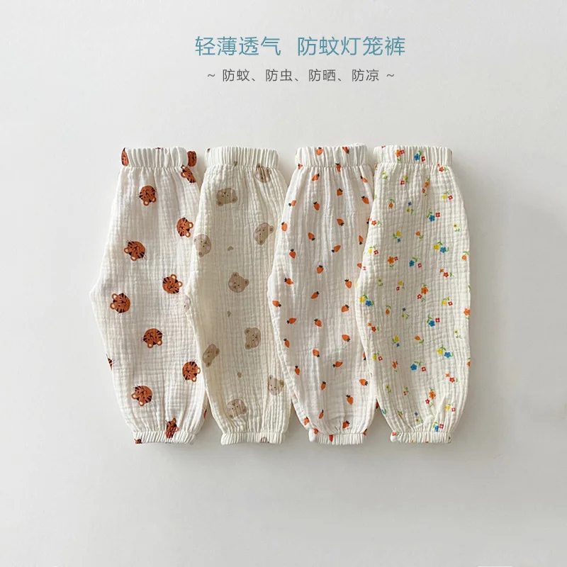 

Jenny&Dave Baby and toddler mosquito repellent pants, summer slim new baby cotton lantern pants, lightweight and breathable cute