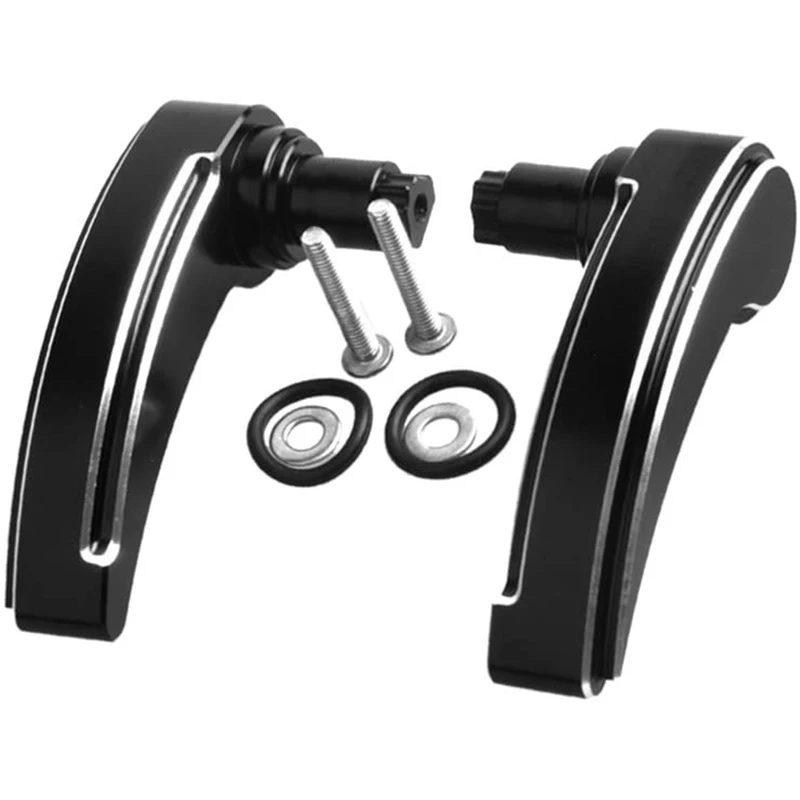 

Black + Silver Saddlebag Latch Kit Compatible For Touring Street Glide/Electra Glide/Road Glide/Road King/Ultra Limited