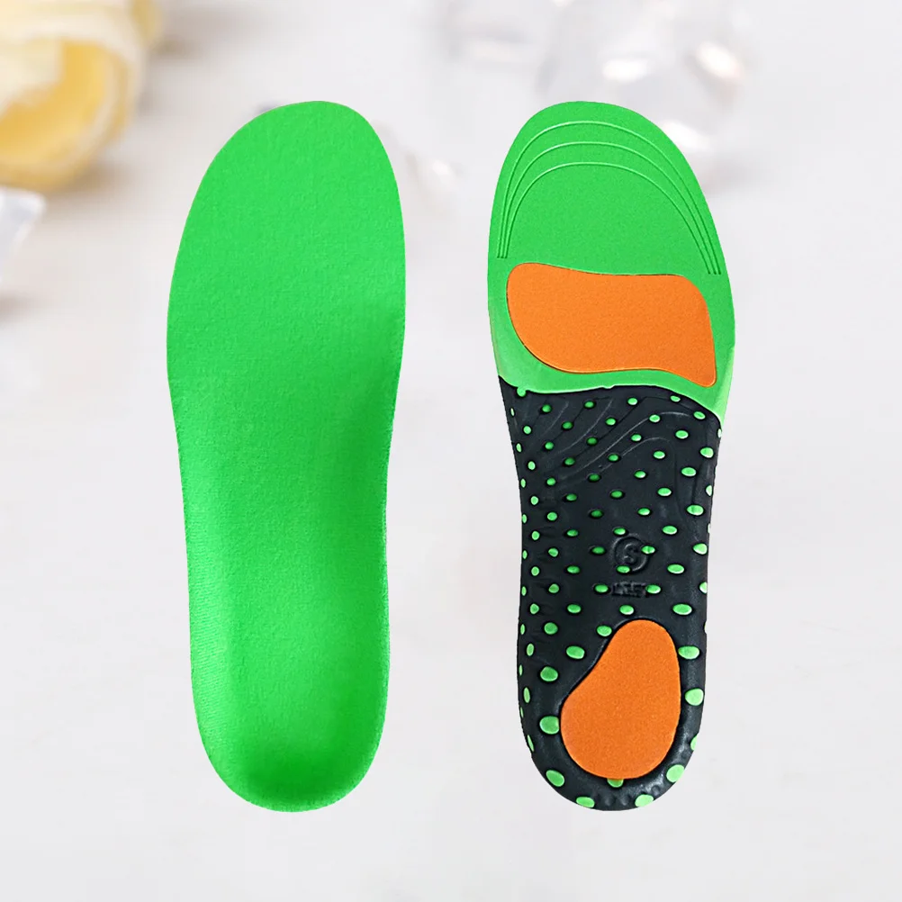 

1Pair Arch Support Insoles Breathable Shockproof Shoes Pads Size S Green Reduce Foot Pressure Improve Motion Control Stability