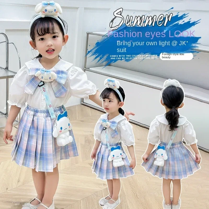 

Sanrio Cinnamoroll Costume Children's CosPlay Academy Style Girl Pleated Skirt Princess Dress Summer JK Uniform Birthday Gifts