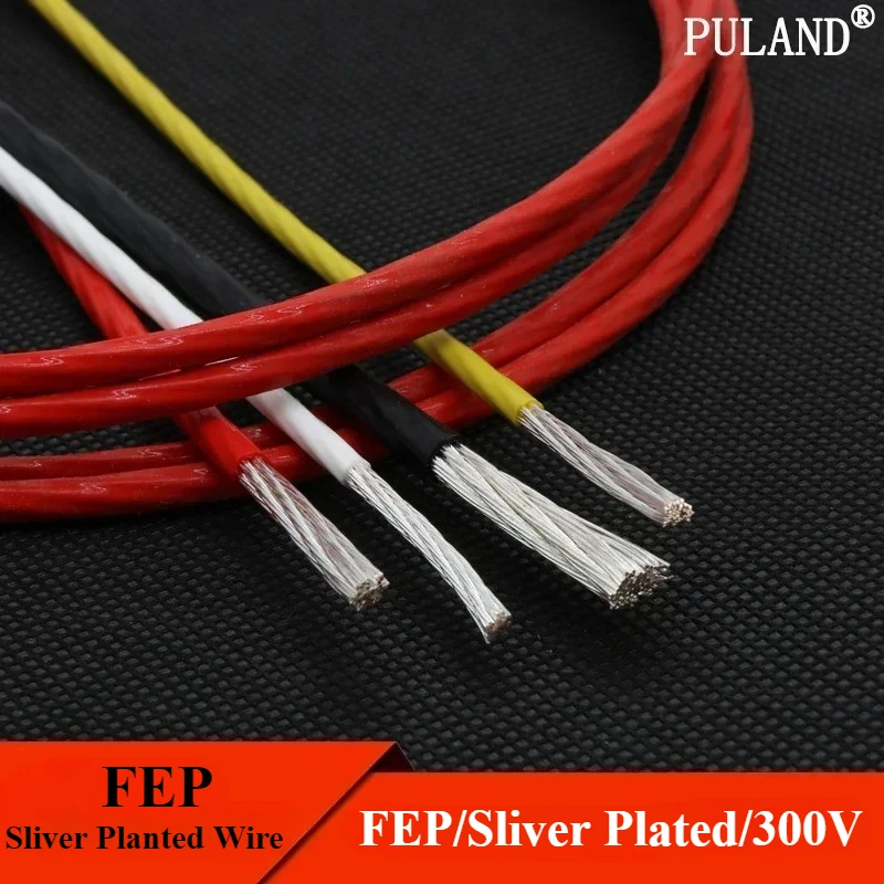 

1/5M 10/11/13/14/15/18/20/22/24/26/28/30 AWG Silver Plated FEP Wire High Purity OFC Copper Cable For 3D Printer DIY