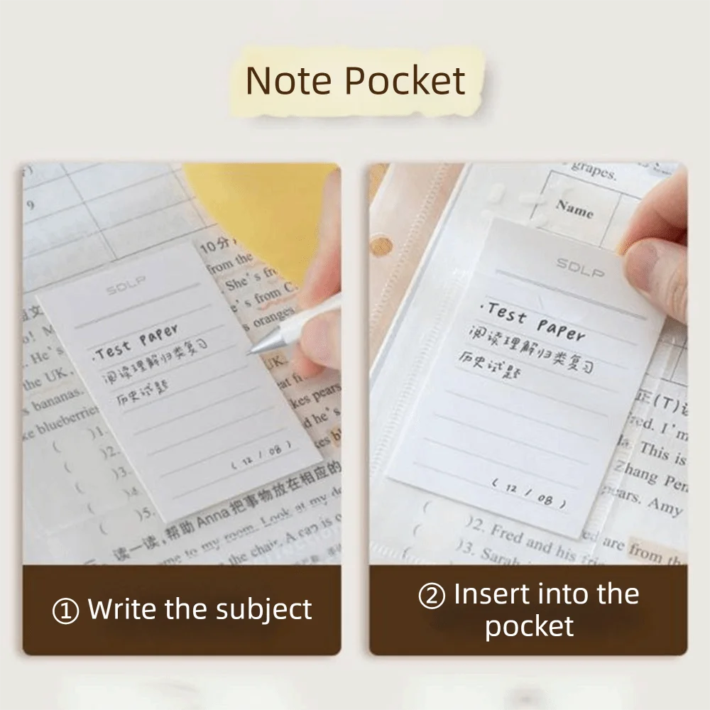 Practical PP Loose Leaf File Bag Set Large Capacity Waterproof 2 Hole Binder Folders Detachable A4 File Folder School Supplies