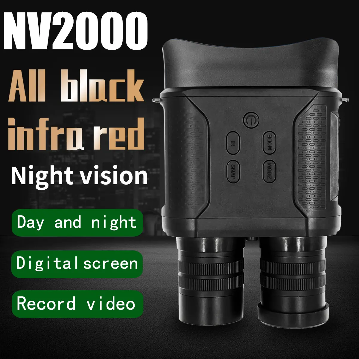 

Binocular Night Version Telescope 4.0 Inch Large Screen Wild Life Surveillance HD 1080P Video Record Waterproof Camera