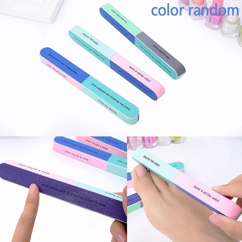 Colorful Professional Buff For Nails Six-sided Polishing Nail File Sanding Manicure Nail File Sanding Beauty Manicure Tools