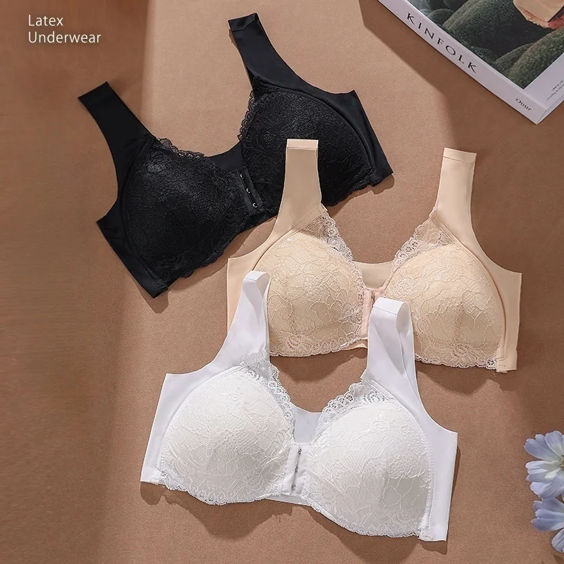 

Sexy Push Up Bras Front Closure Solid Brassiere Wireless Bralette Breast Seamless Bras Plus Size M-3XL For Women Lace Underwear