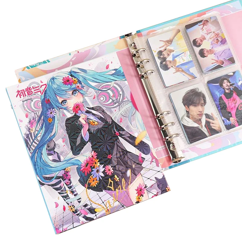 อัลบั้มรูปการ์ตูนอนิเมะญี่ปุ่นเสมือนจริงของสะสมการ์ดกระดาษ Hatsune Miku โฟลเดอร์แผนที่โฟลเดอร์จดหมายของสะสมการ์ดเกมของขวัญ320ชิ้น