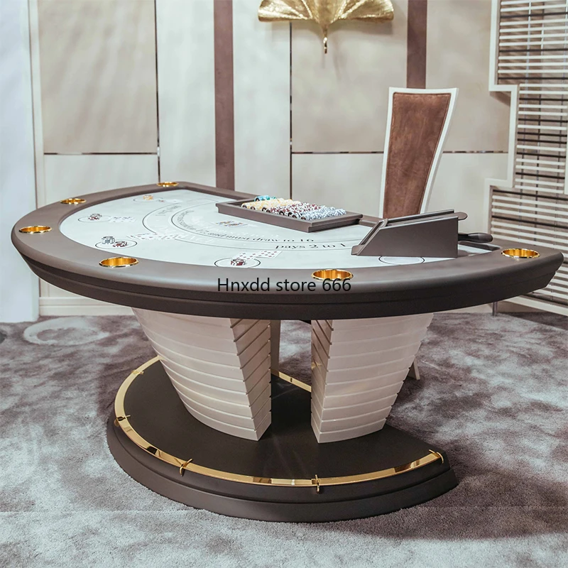 High-end semi-round chess and card room chips table entertainment furniture