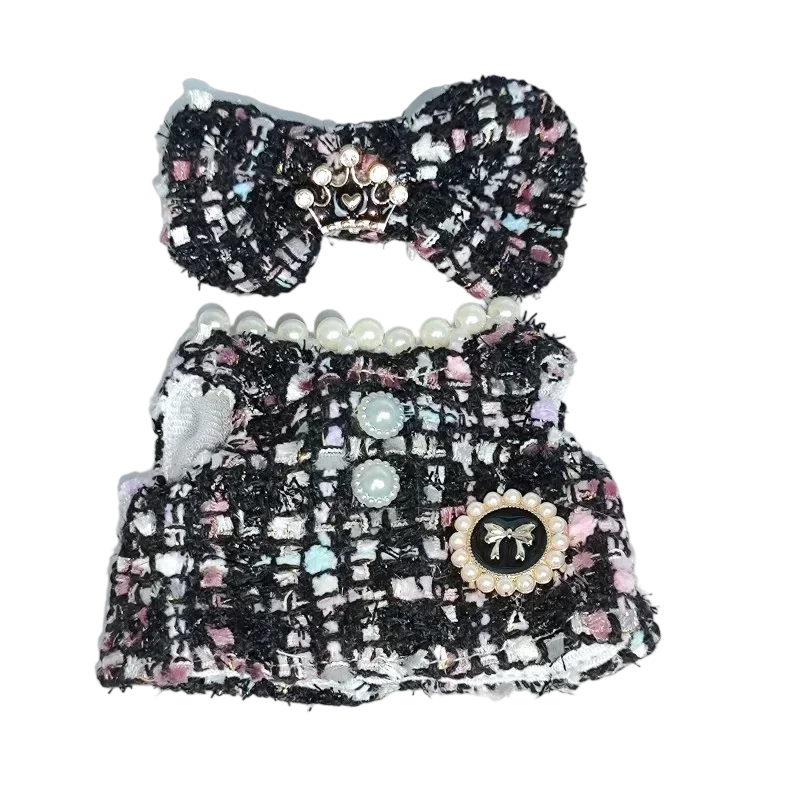 For 15cm Labubu Doll Clothes Accessories Kawaii Mini Design Sweet Princess Skirt Labubu Clothes Crossbody Bag Princess Shoes