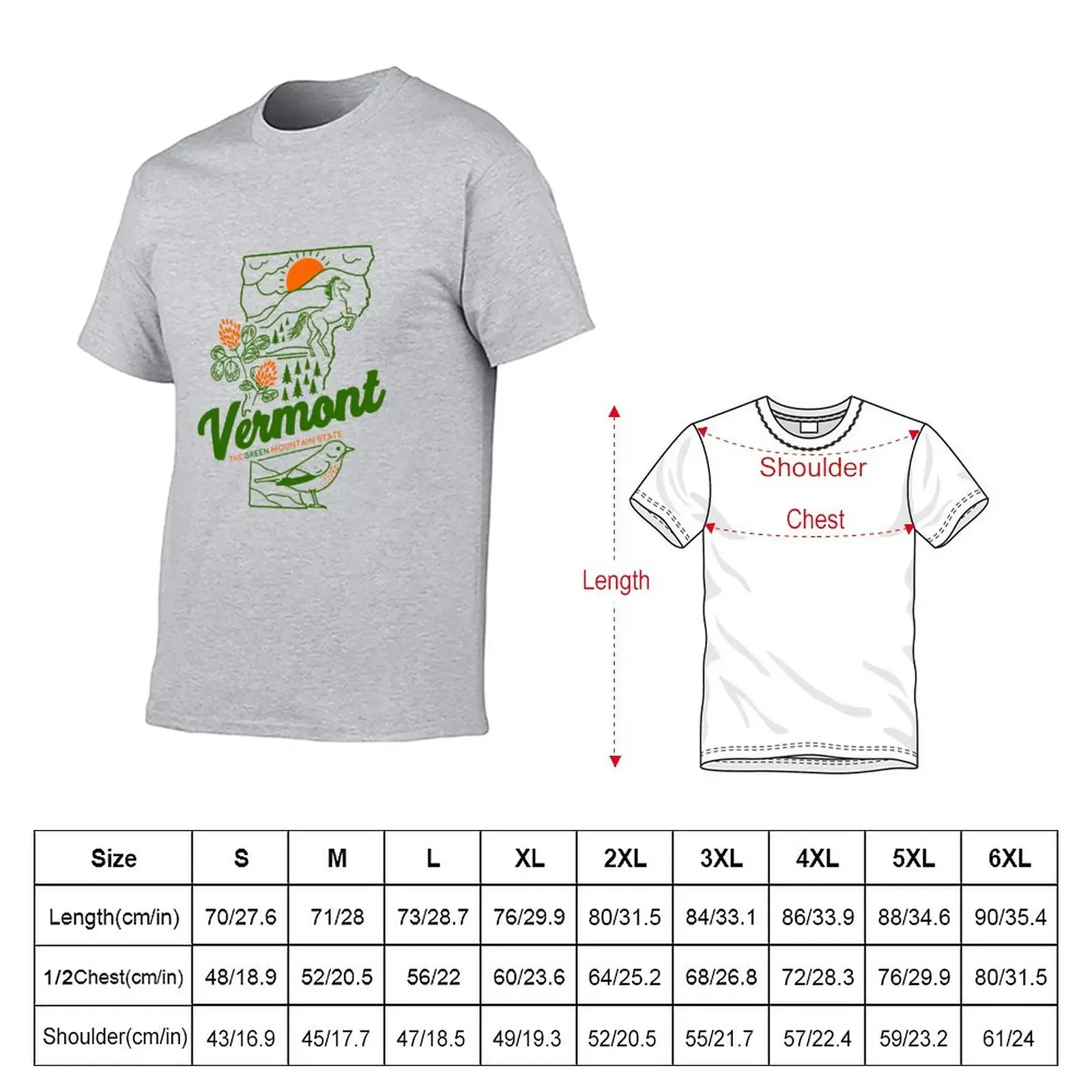 Vintage Vermont Shirt T-Shirt animal prinfor boys heavyweights korean fashion funny t shirts for men