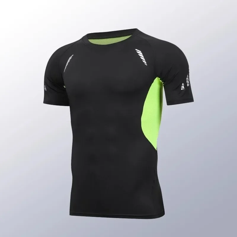 

Men's short-sleeved sports tight-fitting shirt, quick-drying training elastic thin running fitness T-shirt