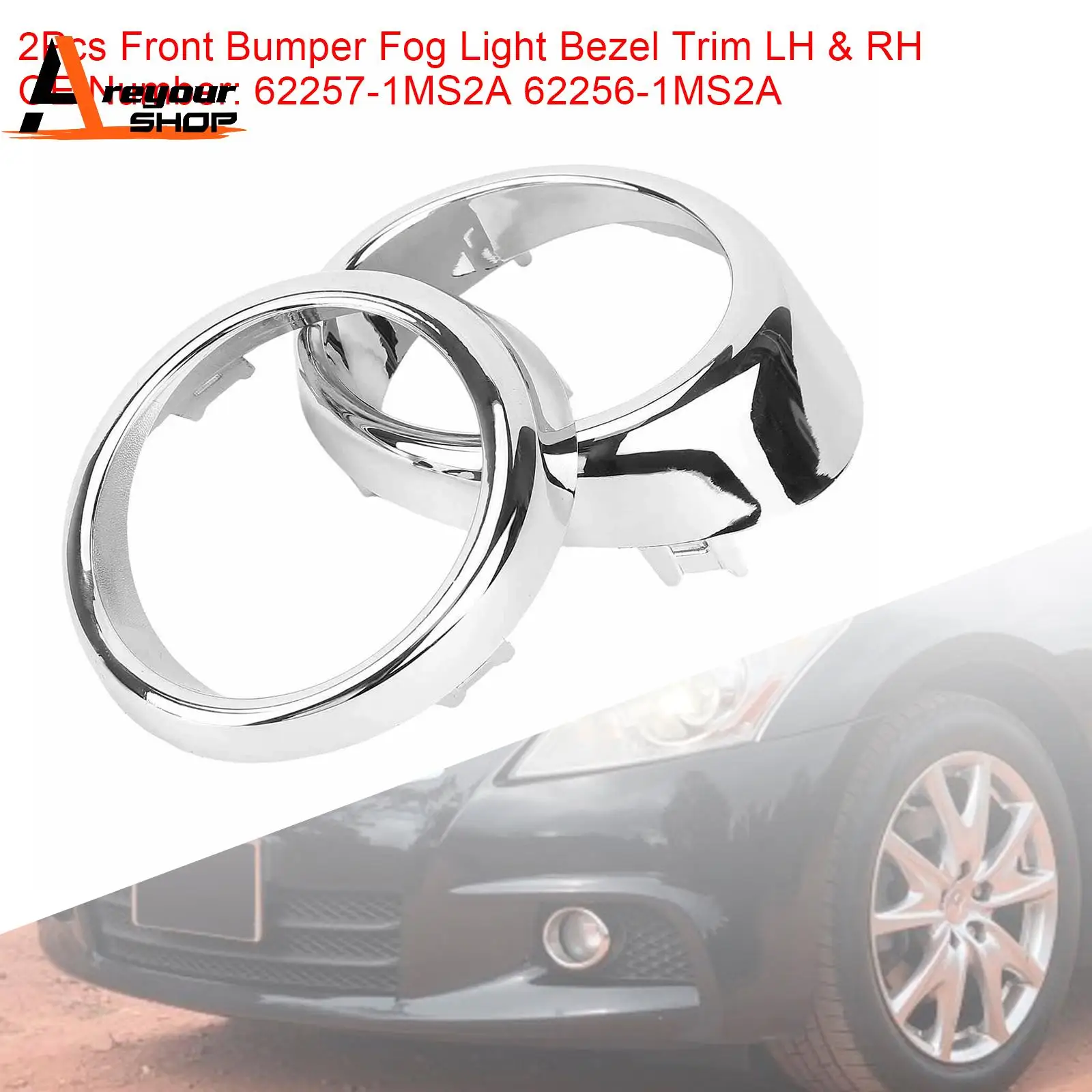 

2Pcs Front Bumper Fog Light Bezel Trim LH & RH for Infiniti G25 G37 M56 M37