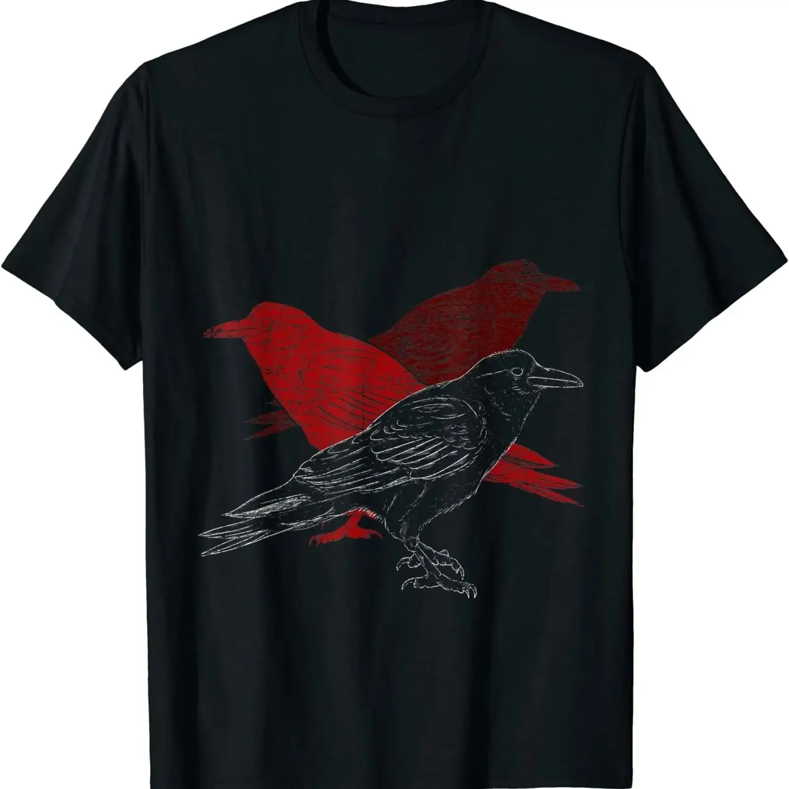 NEW LIMITED Red Ravens Animal Idea Birds Crow T Shirt S 5XL vintage Washed Casual designer clothes Comfortable Unisex Versatile