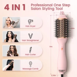 LISARPO Professional Blowout Hair Dryer Brush Dryer and Volumize Hot Air Brush for Women Curling Irons Styler Electric Brushes