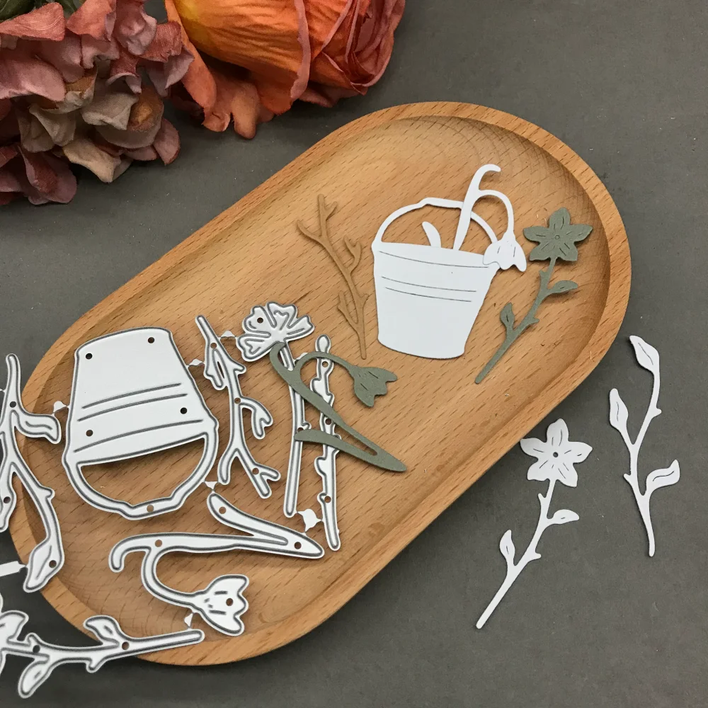 

1pcs metal cutting dies cut die mold Flower bucket Scrapbook paper craft blade punch stencils dies