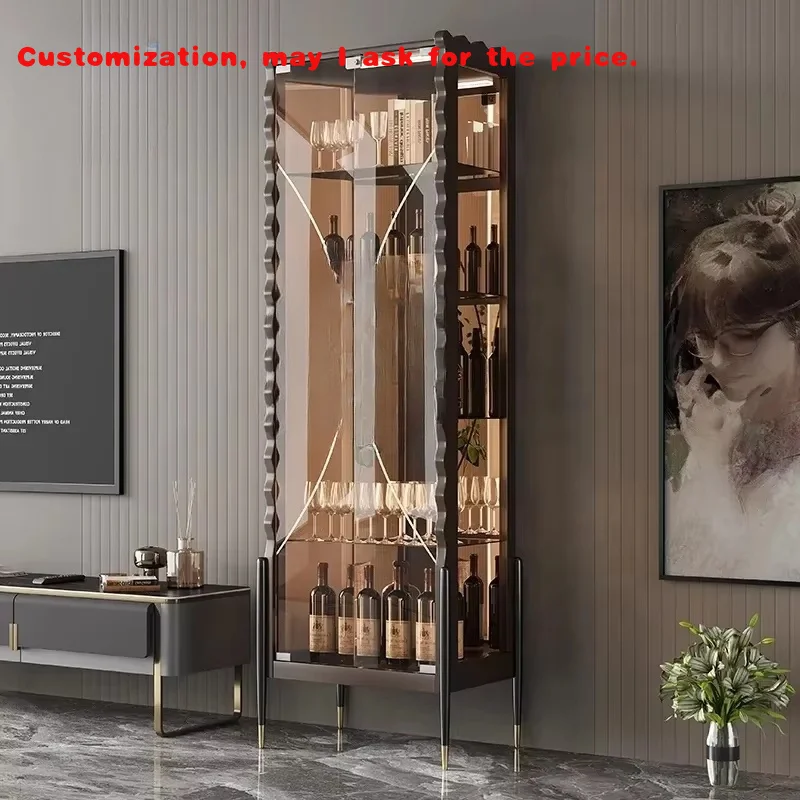 

На заказ. Роскошные стеллажи для витрины для винного магазина, полка для красного вина, стеклянный винный ящик, витрина, домашний магазин, погреб