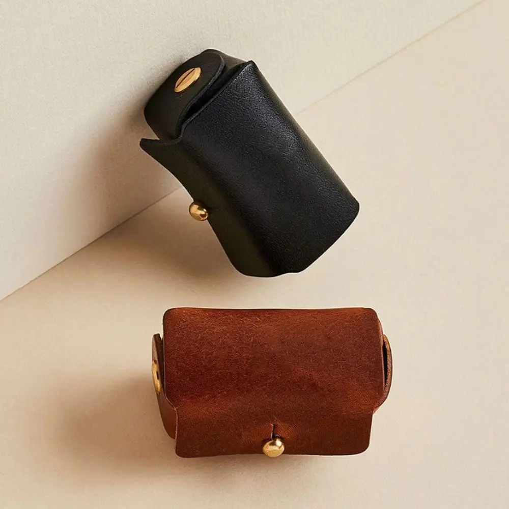 Fashion PU Leather Ring Jewelry Bag Solid Color Anti Lost Ring Holder Storage Box Mini Jewelry Pouch for Dog Collar