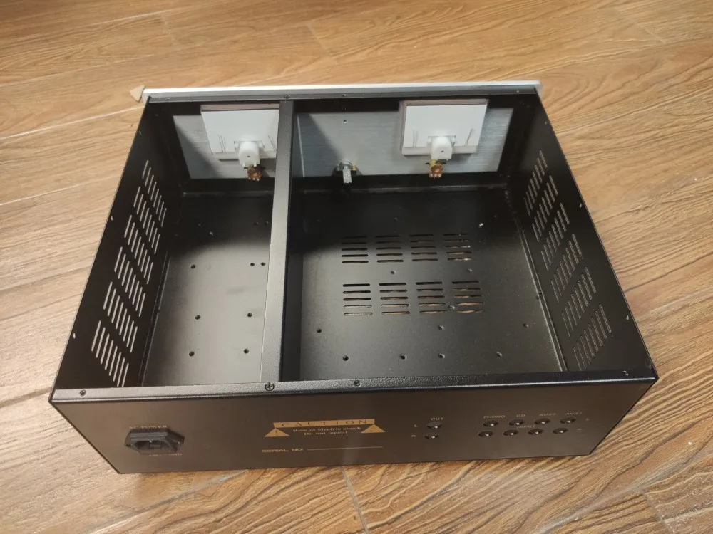 Корпус усилителя мощности HIFi с головкой УФ-измерителя уровня, корпус «сделай сам» на передней этапе, размер: L430 * W350 * H150 MM